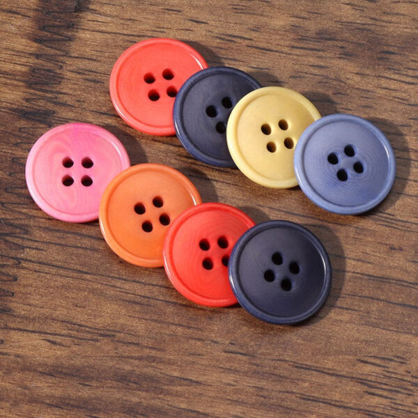 20mm Round 4 Hole Light Pink Blue Beige Natural Corozo Tagua Nut Buttons 20PCS - Image 2