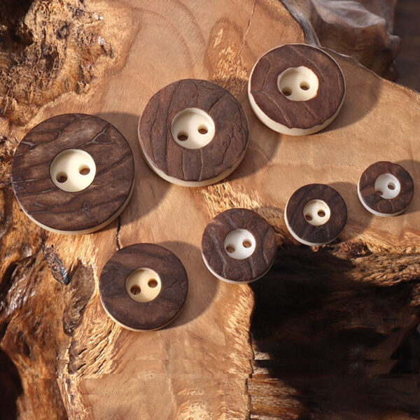 11.5-25mm Round 2 Hole Vintage Corozo Buttons for Suit Jackets Sweaters Shirts - Image 3