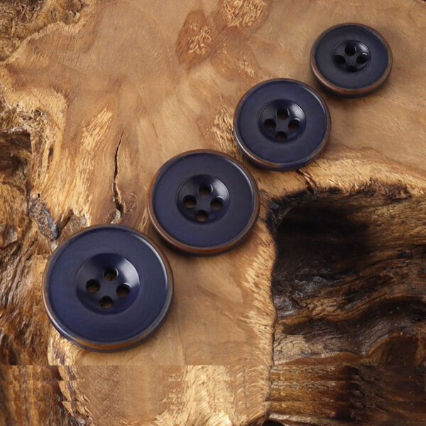 15-22.5mm Round 4 Hole White Black Dark Blue Burned Edge Vintage Palm Tree Fruit Buttons - Image 2