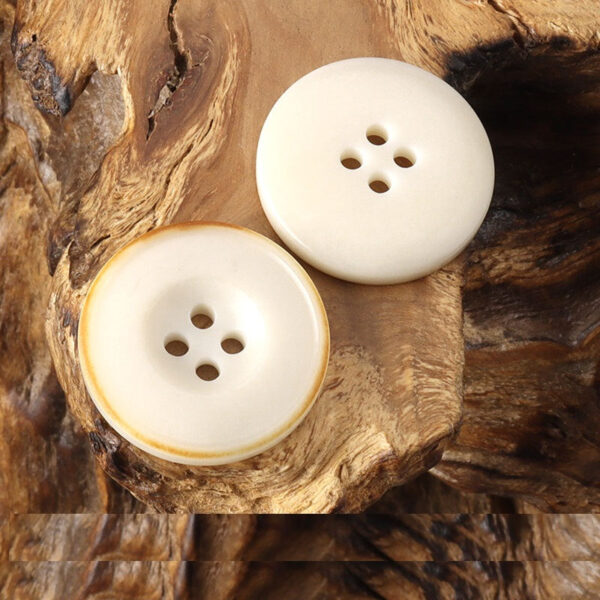 15-22.5mm Round 4 Hole White Black Dark Blue Burned Edge Vintage Palm Tree Fruit Buttons - Image 3