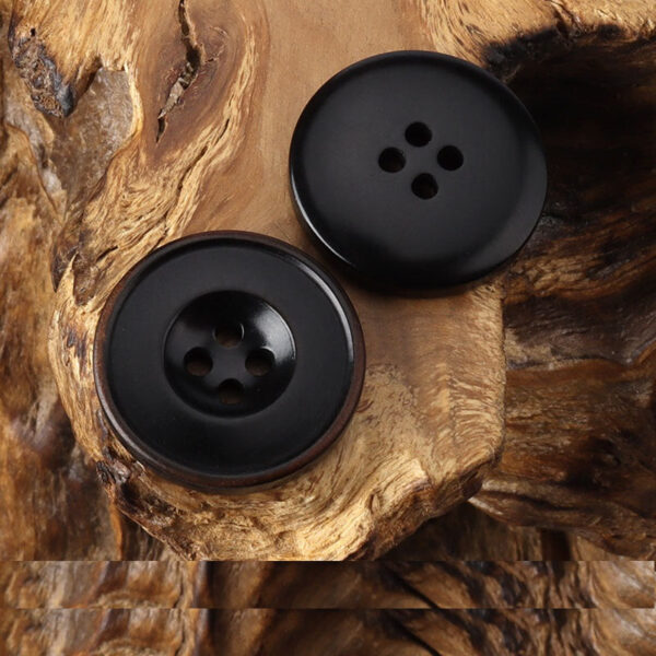 15-22.5mm Round 4 Hole White Black Dark Blue Burned Edge Vintage Palm Tree Fruit Buttons - Image 4