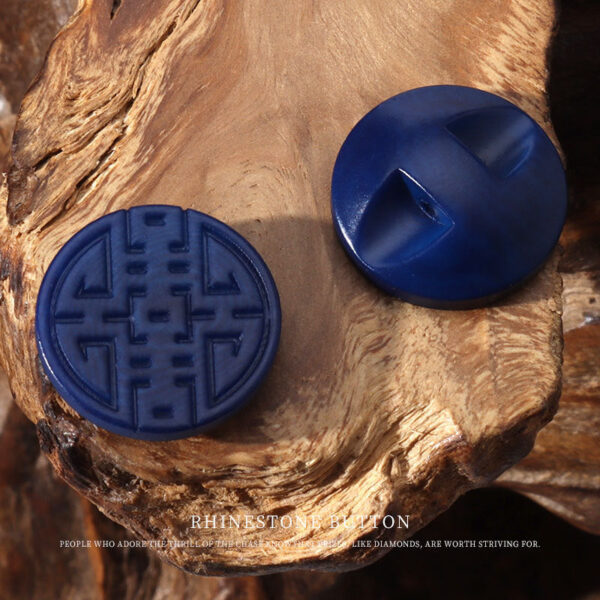 15mm White Blue Black Round Corozo Tagua Nut Buttons with Chinese Character Pattern 20pcs - Image 11