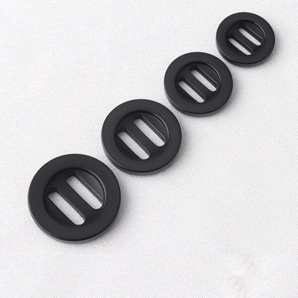 17.5-25mm Round White Black Double Groove Long Hole Natural Corozo Buttons - Image 2