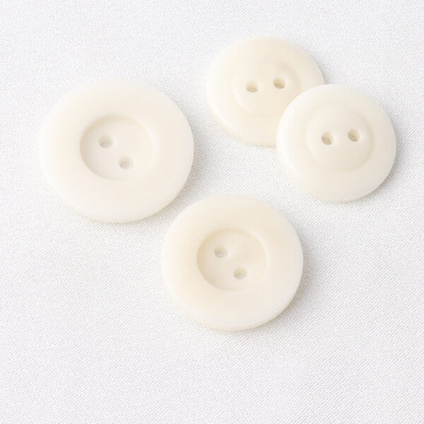 15-25mm White Round Wide Edge 2 Hole Classic Corozo Tagua Nut Buttons for Suit Jackets - Image 3