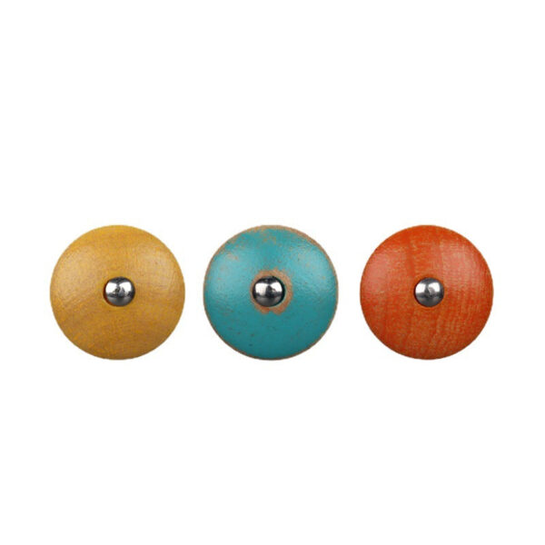 11.5mm Round Colored Natural Wood Buttons with Metal Shanks for Shirts 20pcs - Image 3