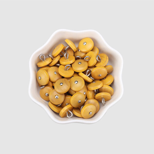 11.5mm Round Colored Natural Wood Buttons with Metal Shanks for Shirts 20pcs - Image 4