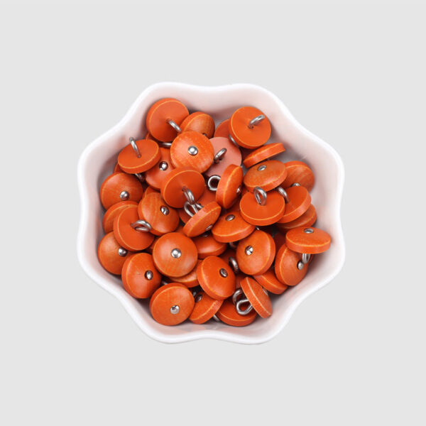 11.5mm Round Colored Natural Wood Buttons with Metal Shanks for Shirts 20pcs - Image 5
