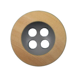 11.5mm Round 4 Hole Baked Wood Buttons in Grey,Purple-Red,Dark Brown,Grey-Blue 50PCS