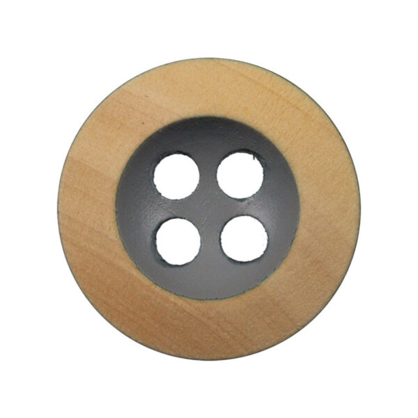 11.5mm Round 4 Hole Baked Wood Buttons in Grey,Purple-Red,Dark Brown,Grey-Blue 50PCS