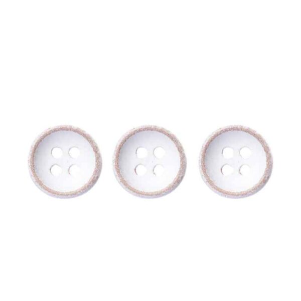 11.5mm Round 4-Hole White-Painted Wood Buttons for Children's Shirts Cardigans 40PCS