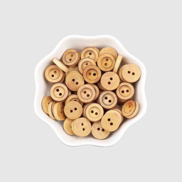 11.5mm Round 2-Hole Poplar Wood Buttons for Children's Sweater Cardigans 60pcs