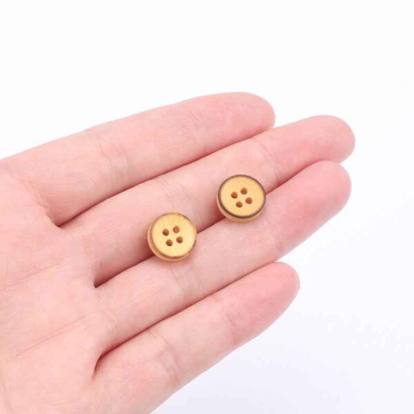 11.5mm Round 4-Hole Poplar Wood Buttons for Children's Sweater Cardigans 60pcs