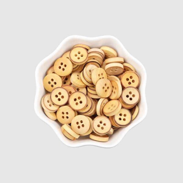 11.5mm Round 4-Hole Poplar Wood Buttons for Children's Sweater Cardigans 60pcs