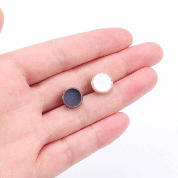 11.5mm Round Blue White Painted Distressed Shank Wood Buttons for Children's Sweaters Cardigans 40pcs
