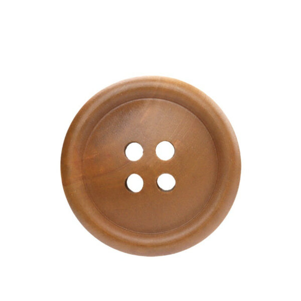 Round Fine Edged 4-Hole Dyed Poplar Wood Buttons for Vintage Shirts and Sweaters