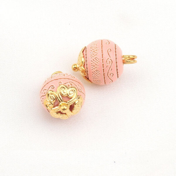 10mm Baking Finish Laser-Carved Pattern Wood Bead Buttons with Metal Shanks 20pcs - Image 5