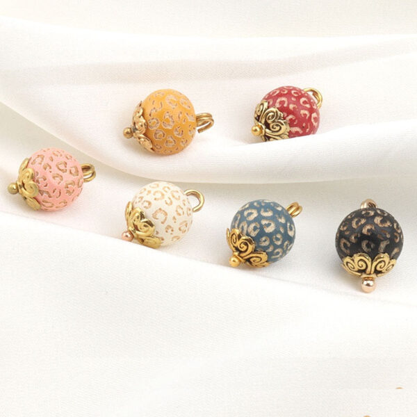 10mm Metal Flower Color Baking Finish Laser Wood Bead Buttons 30 Pack - Image 3