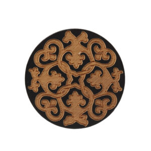 15-27.5mm Round Black Laser Engraved Patterned Flat Wood Shank Buttons