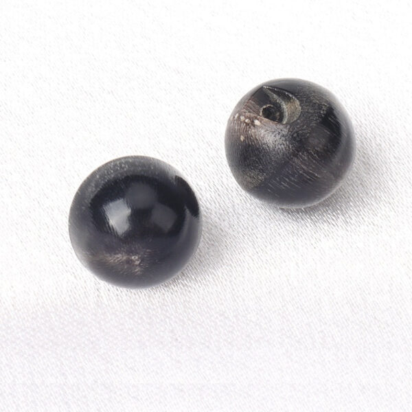 10/11mm Black Coffee Natural Water Buffalo Horn Concealed-Hole Bead Buttons 10pcs - Image 3