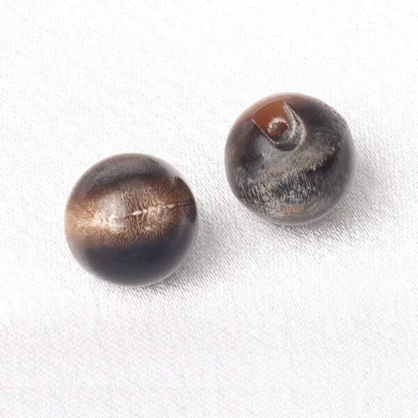10/11mm Black Coffee Natural Water Buffalo Horn Concealed-Hole Bead Buttons 10pcs - Image 4