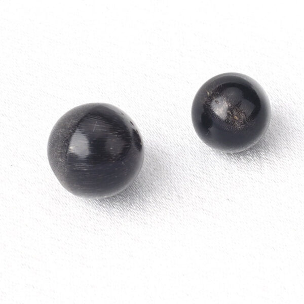10/11mm Black Coffee Natural Water Buffalo Horn Concealed-Hole Bead Buttons 10pcs