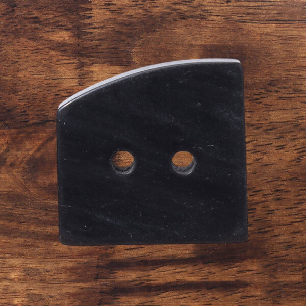 33mm Irregular Square 2 Hole Black Natural Leather Genuine Buffalo Horn Buttons 5PCS - Image 2