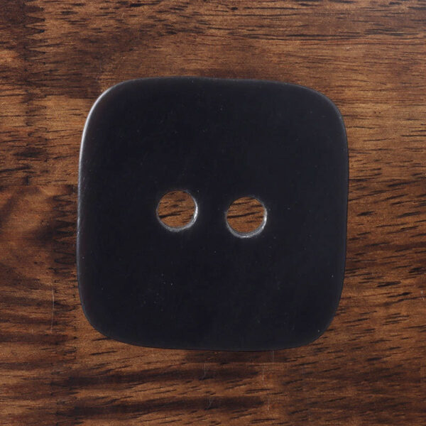 25mm Square 2 Hole Genuine Horn Buttons with Leather for Sweaters and Trench Coats 6PCS - Image 2