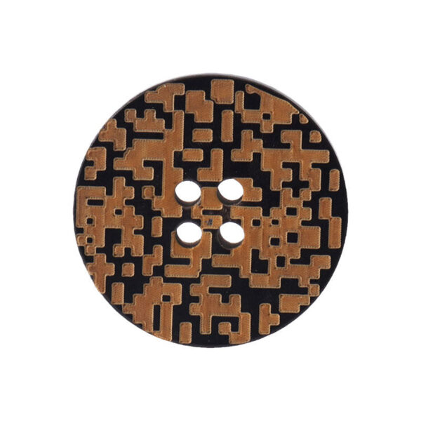 15 - 25mm Round 4-Hole Genuine Horn Buttons with Laser Treated Yellowing 10pcs
