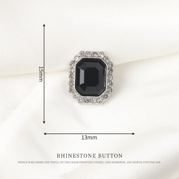 15/17/23/25/34mm Square Metal Rhinestone Shank Buttons for Women Sweater 10pcs - Image 7