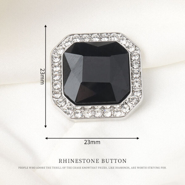 15/17/23/25/34mm Square Metal Rhinestone Shank Buttons for Women Sweater 10pcs - Image 6