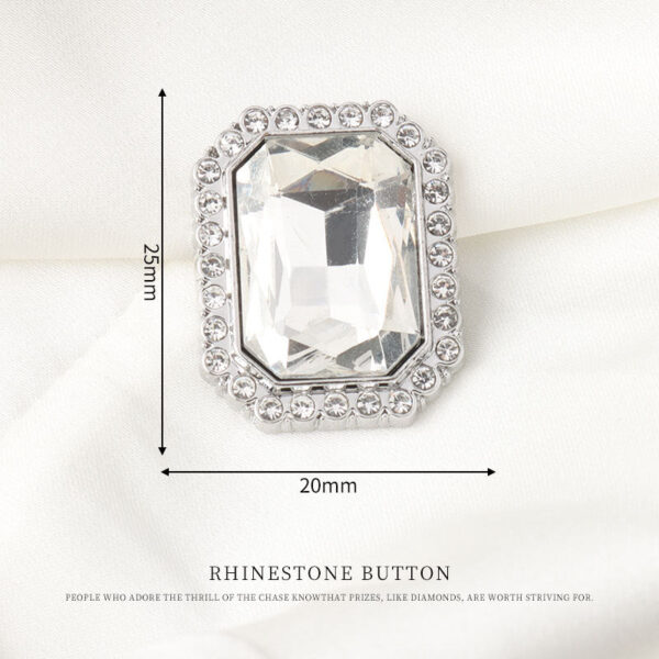 15/17/23/25/34mm Square Metal Rhinestone Shank Buttons for Women Sweater 10pcs - Image 8