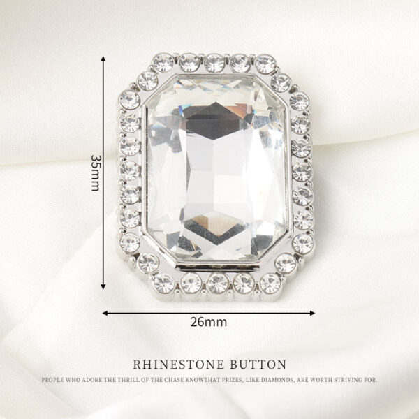 15/17/23/25/34mm Square Metal Rhinestone Shank Buttons for Women Sweater 10pcs - Image 9