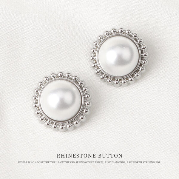 12mm Round Silver Metal Pearl Shank Button for Shirts Cardigans - Image 3
