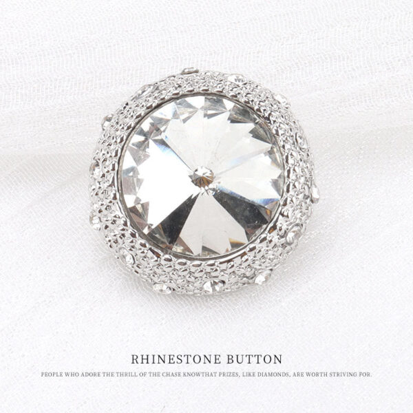 20mm Vintage Round Metal Rhinestone Buttons for Woolen Overcoats 5pcs - Image 4
