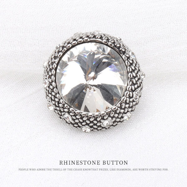 20mm Vintage Round Metal Rhinestone Buttons for Woolen Overcoats 5pcs - Image 5