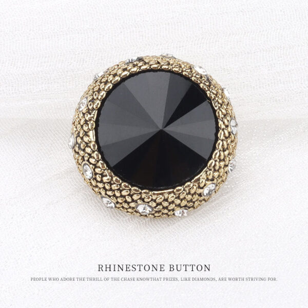 20mm Vintage Round Metal Rhinestone Buttons for Woolen Overcoats 5pcs - Image 7