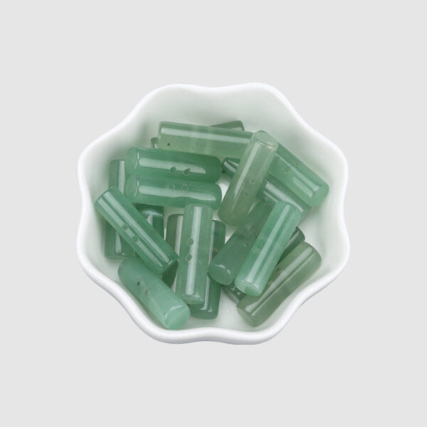 25mm Light Green White Black Natural Jade Cylindrical Two Hole Buttons 4pcs - Image 5