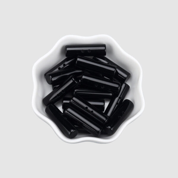 25mm Light Green White Black Natural Jade Cylindrical Two Hole Buttons 4pcs - Image 7