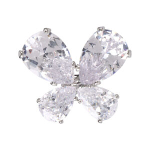 18mm Zircon Butterfly Metal Decorative Button for Women's Coats 4pcs 