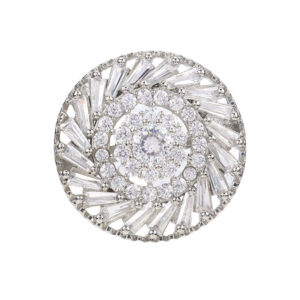 19mm Rhinestone Zircon Crystal Round Metal Button for Women's Skirts 2pcs 