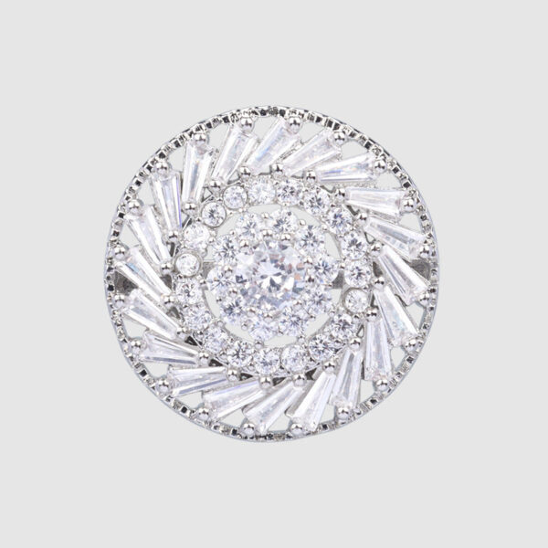 19mm Rhinestone Zircon Crystal Round Metal Button for Women's Skirts 2pcs