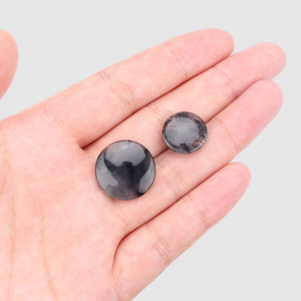 Ink Colored Natural Jade Round Hidden Eye Buttons for Chinese Tang Suit 12pcs - Image 2