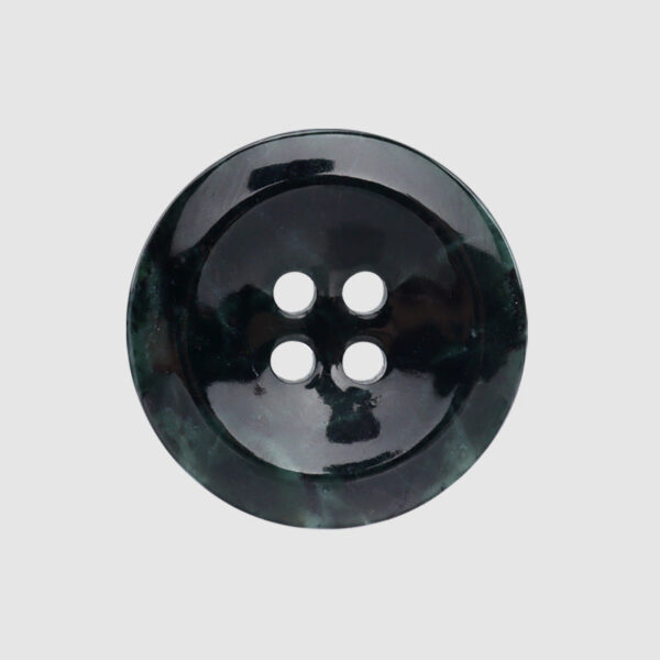 15/20mm Glossy Dark Green Round Four Hole Natural Xiuyan Jade Buttons 4pcs - Image 4