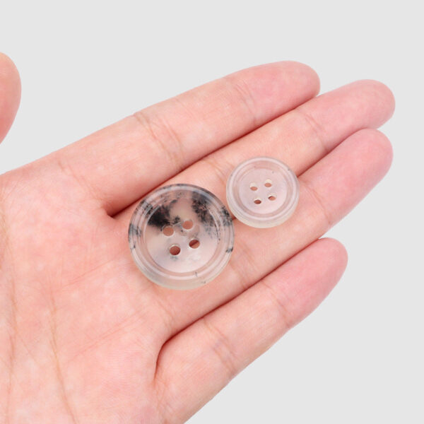 18/25mm Ink Natural Jade Four Hole Buttons for Retro Chinese Garments 2pcs - Image 3