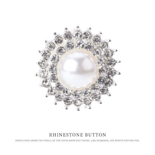 22mm Gear-Shaped Pearl Rhinestone Metal Button for Women's Knit Tops 6pcs