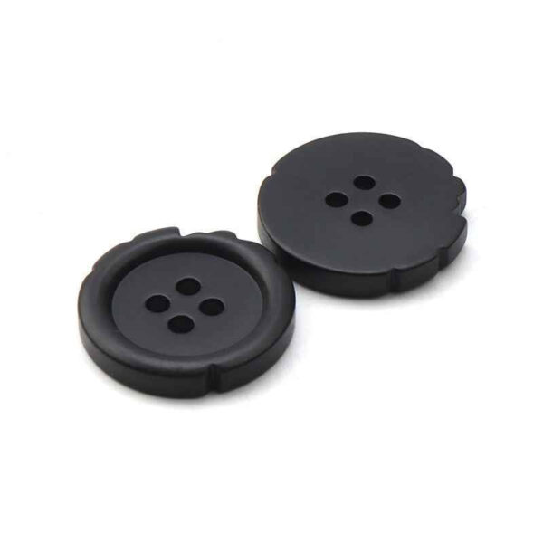 15/21/25mm Irregular 4-Hole Black Resin Buttons for Men's Suits and Trousers 30pcs