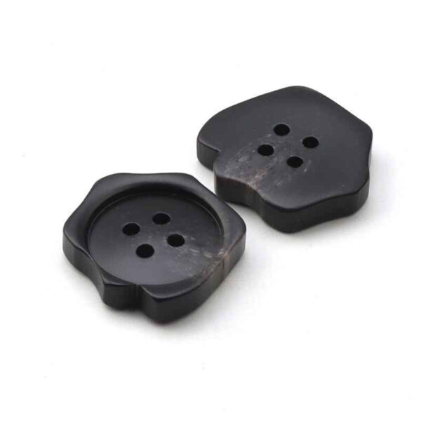 15/21/25mm Irregular 4-Hole Black Resin Buttons for Men's Suits and Trousers 30pcs