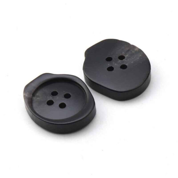 15/21/25mm Irregular 4-Hole Black Resin Buttons for Men's Suits and Trousers 30pcs