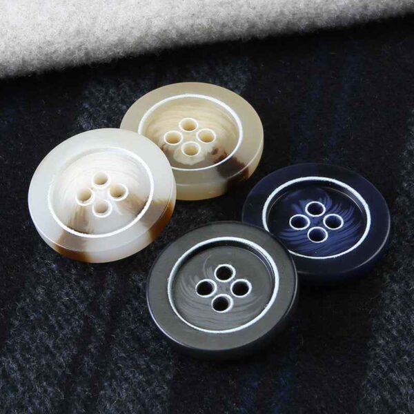 15-25mm Round Resin Four-Hole Buttons for Men's Clothing and Trousers 30pcs