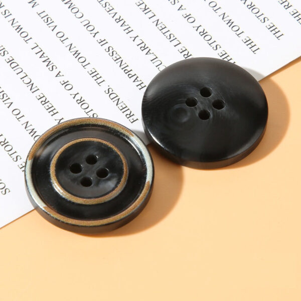 15/18/20/23/25mm Round Four Hole Resin Burnished Edge Buttons 50pcs - Image 4